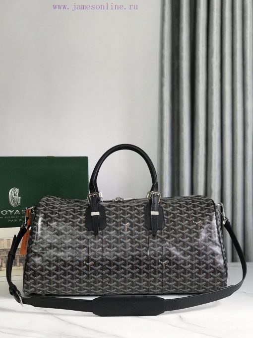 🧳 The Boston45 travel bag is made of Goyardine cotton linen canvas and Servon calf leather, la8rmhgp