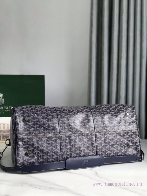 🧳 The Boston45 travel bag is made of Goyardine cotton linen canvas and Servon calf leather vru7gvxo - Image 4