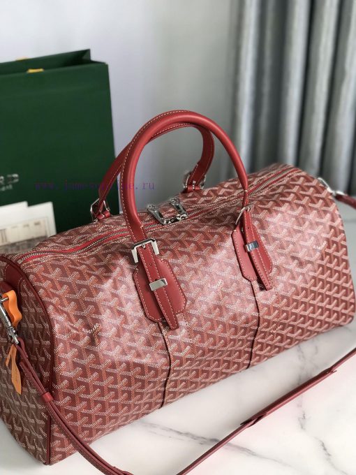 🧳 The Boston45 travel bag is made of Goyardine cotton linen canvas and Servon calf leather, lz4lzq74 - Image 10