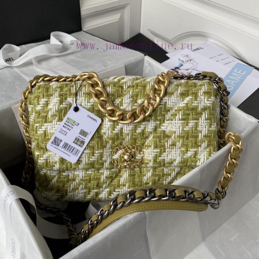Chanel Bag Chanel Autumn/Winter Collection 19bagPlant grass in seconds 〰️ AS1161 woolen fabr mf9ngdtp