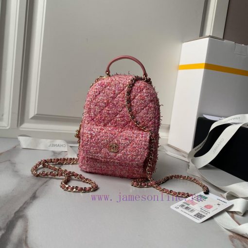 Chanel Bag The Chanel 24s mini pink woolen A3753 color combination is simply stunning. The b dtjhkpdu - Image 2