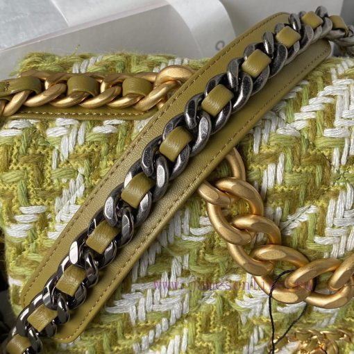 Chanel Bag Chanel Autumn/Winter Collection 19bagPlant grass in seconds 〰️ AS1161 woolen fabr mf9ngdtp - Image 5
