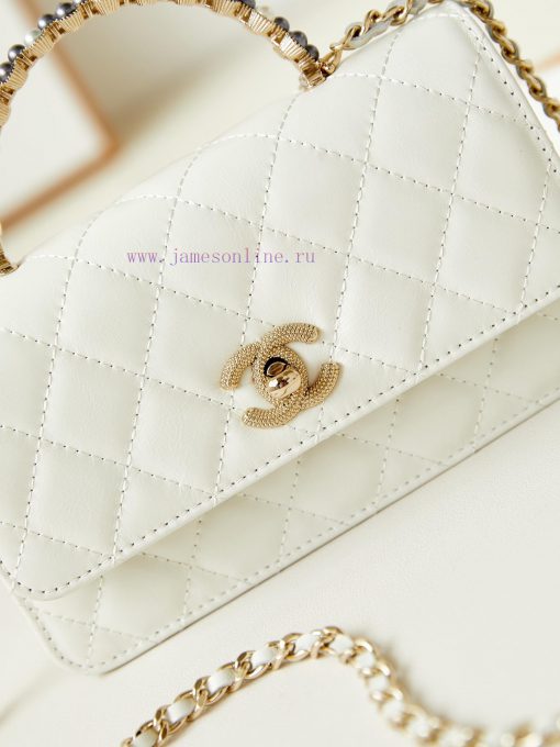 Chanel Bag 24p woc pearl handle embossed double C logo with high aesthetic value and full of 48feezsr - Image 3