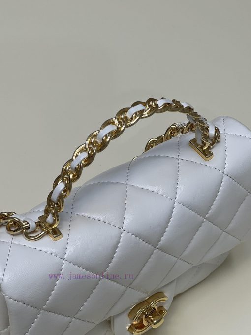 Chanel Bag 𝟮𝟯𝐒𝐂𝐅𝐌𝐢𝐧𝐢 Handheld Lid BagOil wax sheepskin material is brighter and more durable tapea171 - Image 6
