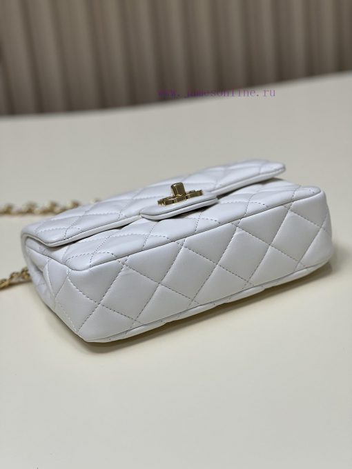 Chanel Bag 𝟮𝟯𝐒𝐂𝐅𝐌𝐢𝐧𝐢 Handheld Lid BagOil wax sheepskin material is brighter and more durable tapea171 - Image 7