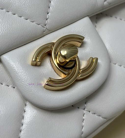 Chanel Bag 𝟮𝟯𝐒𝐂𝐅𝐌𝐢𝐧𝐢 Handheld Lid BagOil wax sheepskin material is brighter and more durable tapea171 - Image 8