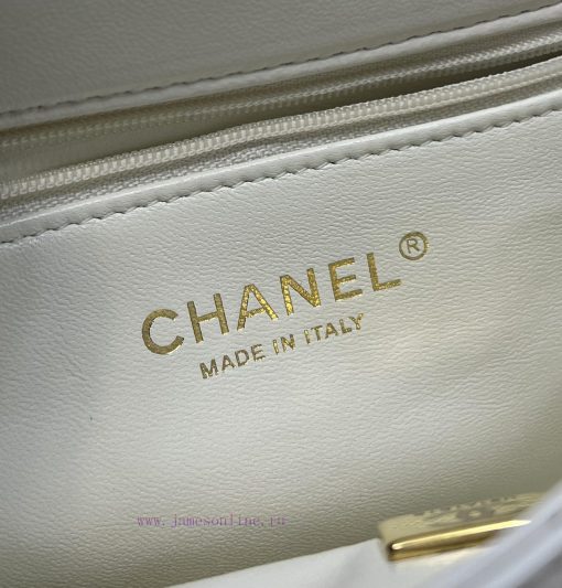 Chanel Bag 𝟮𝟯𝐒𝐂𝐅𝐌𝐢𝐧𝐢 Handheld Lid BagOil wax sheepskin material is brighter and more durable tapea171 - Image 10