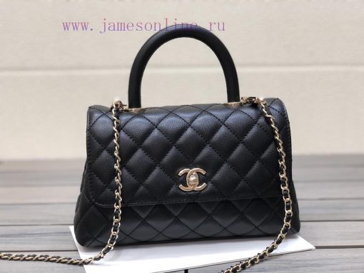 Chanel Bag 𝘾𝙃𝘼𝙉𝙀𝙇 𝟮𝟭𝙉𝙚𝙬 𝘾𝙤𝙘𝙤 𝙝𝙖𝙣𝙙𝙡𝙚The outer seam of the bag cover is designed with a built- 6i9kkyah