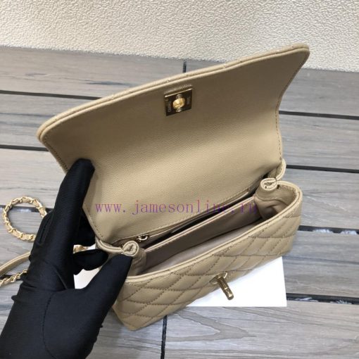 Chanel Bag 𝘾𝙃𝘼𝙉𝙀𝙇 𝟮𝟭𝙉𝙚𝙬 𝘾𝙤𝙘𝙤 𝙝𝙖𝙣𝙙𝙡𝙚The outer seam of the bag cover is designed with a built- p4a25urd - Image 8