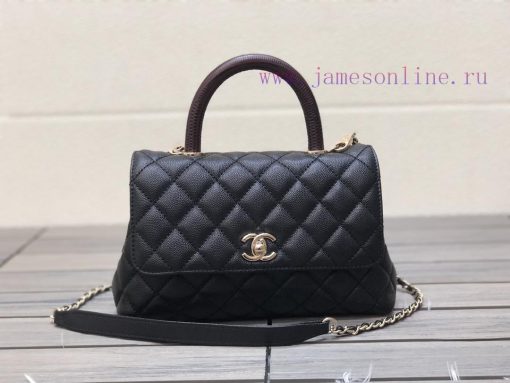 Chanel Bag 𝘾𝙃𝘼𝙉𝙀𝙇 𝟮𝟭𝙉𝙚𝙬 𝘾𝙤𝙘𝙤 𝙝𝙖𝙣𝙙𝙡𝙚The outer seam of the bag cover is designed with a built- psrxma1p - Image 2