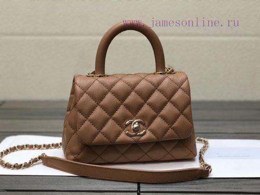 Chanel Bag 𝘾𝙃𝘼𝙉𝙀𝙇 𝘾𝙤𝙘𝙤 𝙝𝙖𝙣𝙙𝙡𝙚Customized original fine ball calf leather/inner calf leather p uel9us94 - Image 2