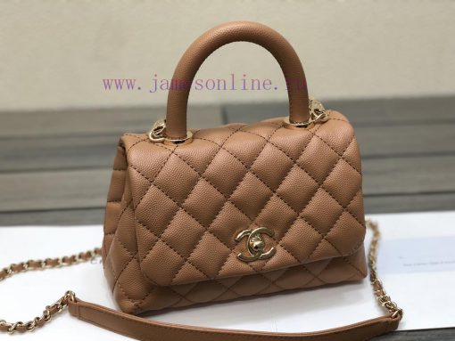 Chanel Bag 𝘾𝙃𝘼𝙉𝙀𝙇 𝘾𝙤𝙘𝙤 𝙝𝙖𝙣𝙙𝙡𝙚Customized original fine ball calf leather/inner calf leather p uel9us94 - Image 3