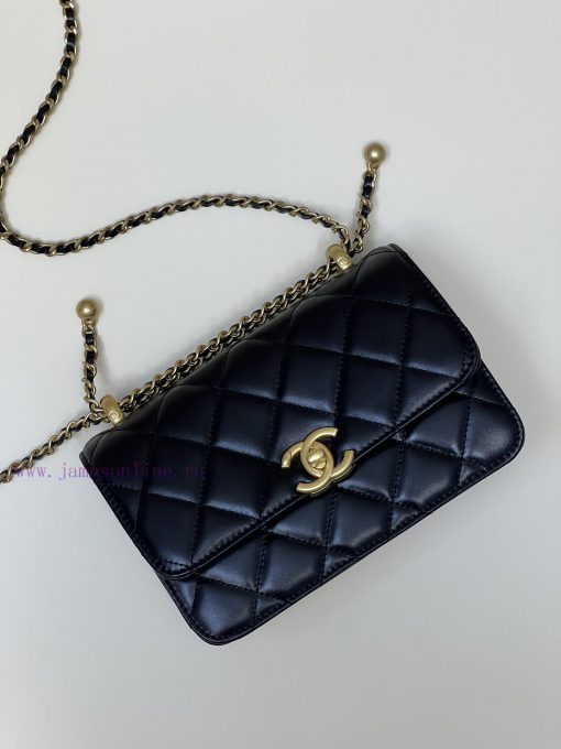 Chanel Bag 𝟮𝟭𝑆 Popular Double Ball Mouth Cover Bag SeriesThe magical little golden ball can dknbllat - Image 2