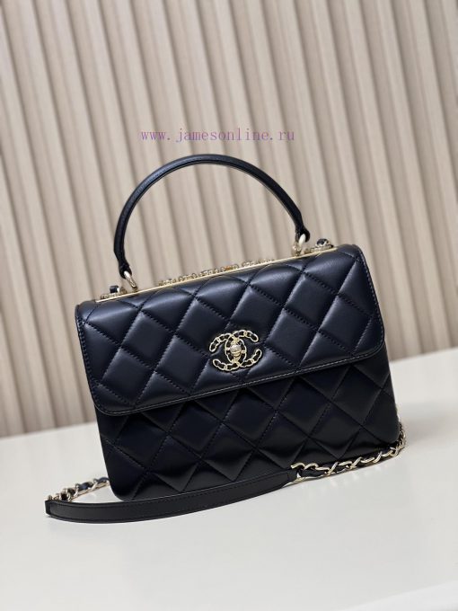 Chanel Bag 𝟮𝟯𝐒𝐓𝐫𝐞𝐧𝐝𝐲 Classic Edition 𝑇𝑟𝑒𝑛𝑑𝑦𝐶𝐶Imported lambskinThe overall feel of the bag is bcnhquu0 - Image 2