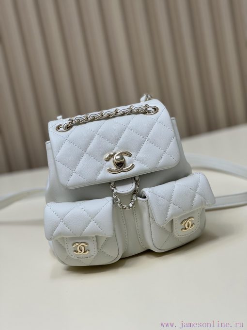 Chanel Bag 𝟮𝟯𝗣 Super popular double backpack, very small in size, about the same size as the pudvei7j - Image 2
