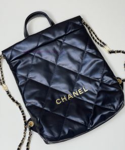 Chanel Bag 𝟮𝟮𝗯𝗮𝗴 Small backpack made of original calf leather, with a minimalist appearance mlszcsnx