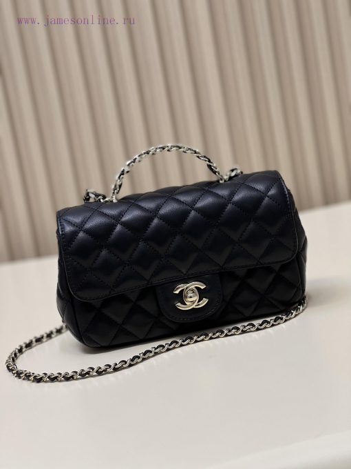 Chanel Bag 𝟮𝟯𝐀 Diamond handle 𝐂𝐅Glossy Sheepskin Diamond Handle Design More Exquisite, Immor p8neszki - Image 2