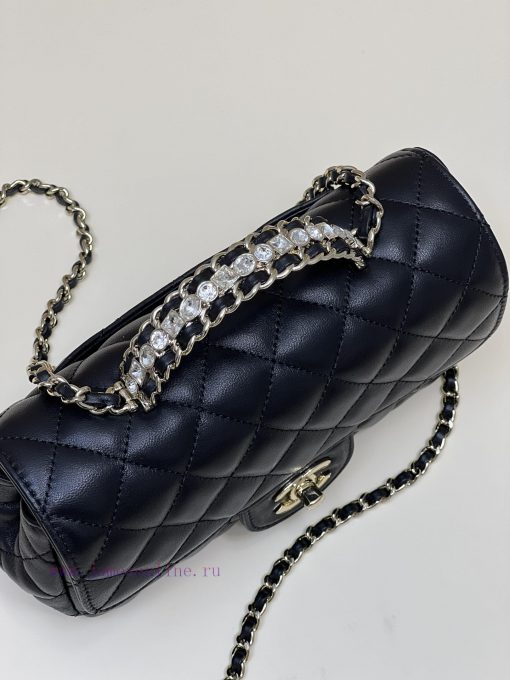 Chanel Bag 𝟮𝟯𝐀 Diamond handle 𝐂𝐅Glossy Sheepskin Diamond Handle Design More Exquisite, Immor p8neszki - Image 3