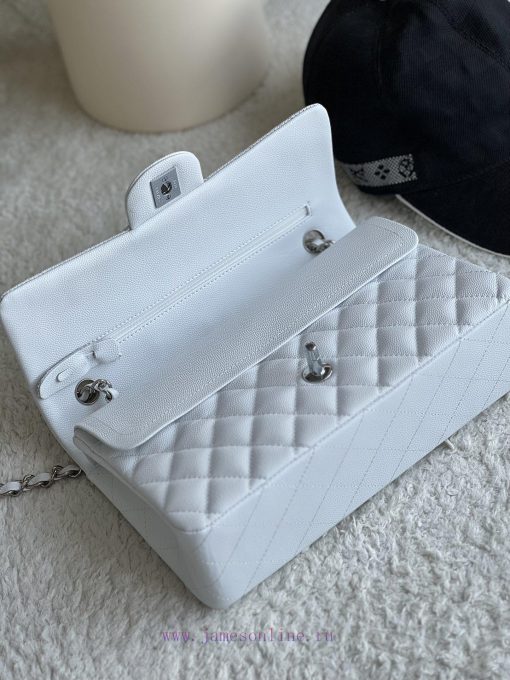 Chanel Bag 𝗖𝗛𝗔𝗡𝗘𝗟𝘾𝙁 Series Caviar Ball Pattern Quality with Sheepskin Inner𝙎𝙞𝙯𝙚 𝟮𝟱.𝟱𝗰𝗺Model b67earn0 - Image 7