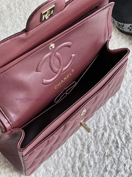 Chanel Bag 𝗖𝗛𝗔𝗡𝗘𝗟𝘾𝙁 Series Caviar Ball Pattern Quality with Sheepskin Inner𝙎𝙞𝙯𝙚 𝟮𝟯𝗰𝗺Model 𝟭𝟭 rxq4ucal - Image 9
