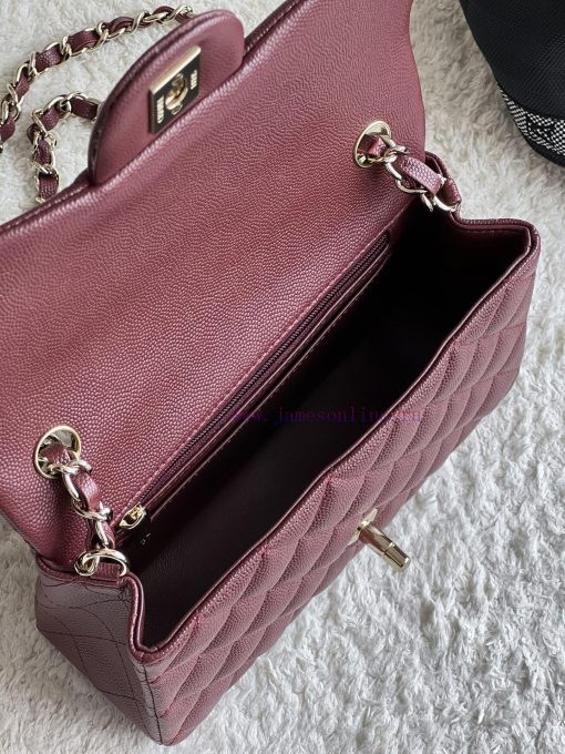 Chanel Bag 𝗖𝗛𝗔𝗡𝗘𝗟𝘾𝙁 Series Caviar Ball Pattern Quality with Sheepskin Inner𝙎𝙞𝙯𝙚 𝟮𝟬𝗰𝗺Model 𝟭𝟭 kny2bwa0 - Image 9