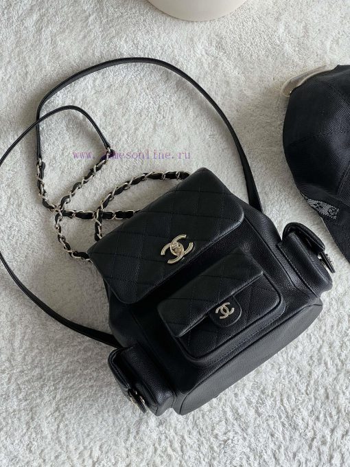 Chanel Bag 𝟮𝟯𝗸 New backpackThe leather is made of caviar and cowhideThe perfect combination iju587wa