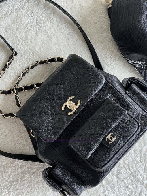 Chanel Bag 𝟮𝟯𝗸 New backpackThe leather is made of caviar and cowhideThe perfect combination iju587wa - Image 4