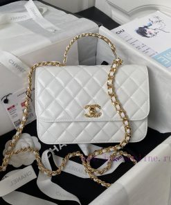 Chanel Bag Chanel 23B new black gold handle AS4307 leather chain and diamond patterned manda lj84hgms