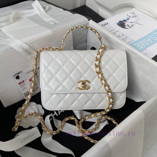 Chanel Bag Chanel 23B new black gold handle AS4307 leather chain and diamond patterned manda lj84hgms - Image 2