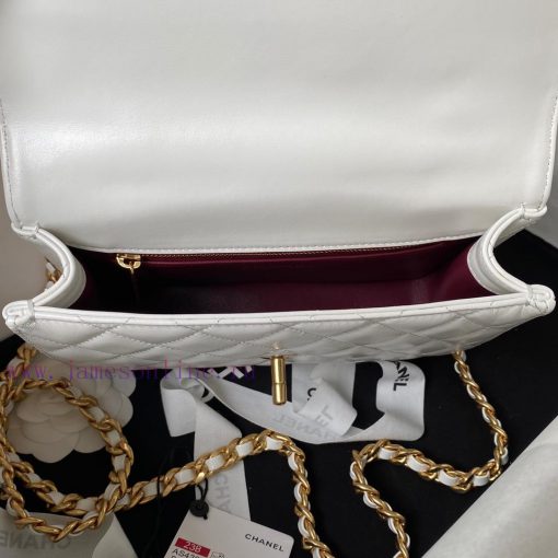 Chanel Bag Chanel 23B new black gold handle AS4307 leather chain and diamond patterned manda lj84hgms - Image 9