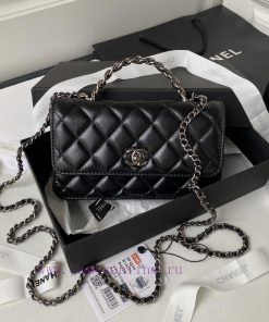Chanel Bag Chanel 23K Black Silver Water Diamond Handle Organ WOC ⏺ The black silver made by 3koo46ht