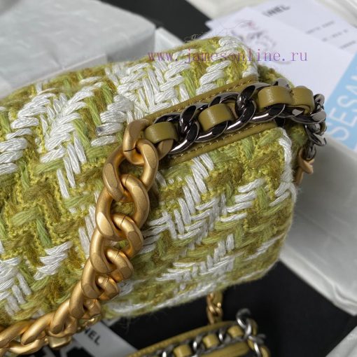 Chanel Bag Chanel Autumn/Winter Collection 19bagPlant grass in seconds 〰️ AS1160 woolen fabr 50pfxlp5 - Image 5
