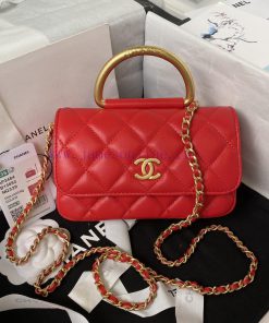 Chanel Bag Chanel 23B metal wristband flip phone caseBright sheepskin with a single color an hqv6wnlv