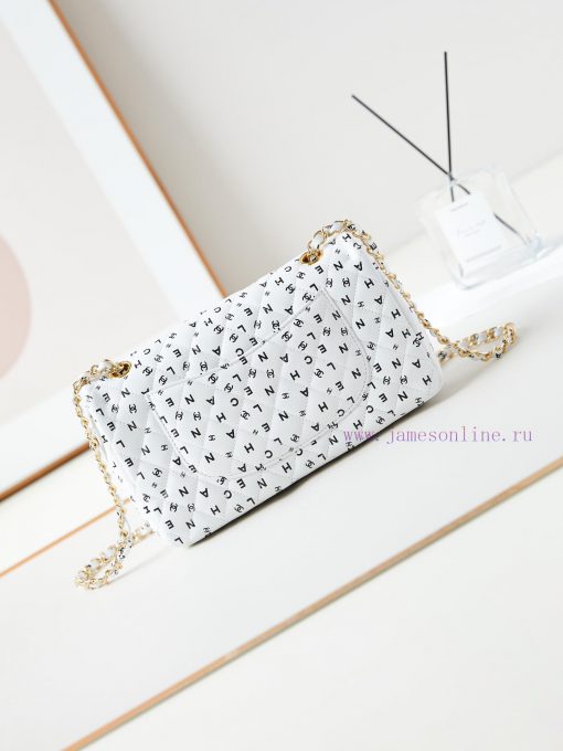 Chanel Bag 24s black and white letter printed CF, the more exquisite it looks, wowThe unique fo5fj30k - Image 5