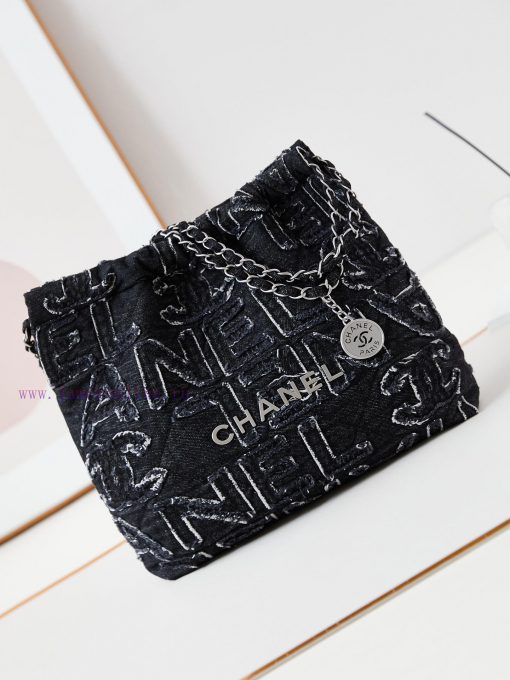 Chanel Bag 24A denim embroidered letters with a vintage feel. The 22 bags of denim have been 1hew50sm - Image 2