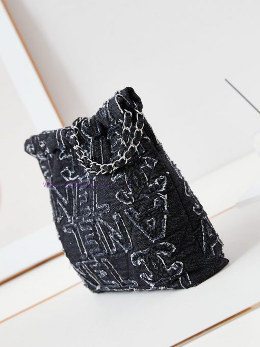 Chanel Bag 24A denim embroidered letters with a vintage feel. The 22 bags of denim have been 1hew50sm - Image 5