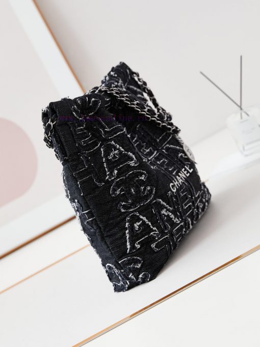 Chanel Bag 24A denim embroidered letters with a vintage feel. The 22 bags of denim have been indya1vk - Image 4
