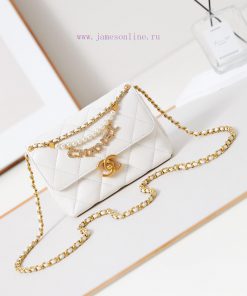 Chanel Bag 24A Handmade Visit Series SheepskinThe pearl chain letter pendant sheepskin textu ol7ti2ki