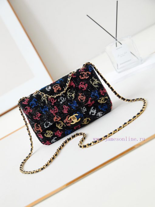 Chanel Bag 24S's favorite colored glitter CF glitter, I really like itMore durable than leat mtne39kn