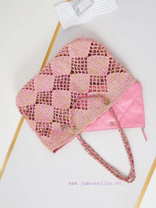 Chanel Bag  CHANEL COCO BEACH BAGHollow out design&Lafite grass weavingSize 34.5-51-14.5Styl d54k34xk - Image 9