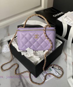 Chanel Bag  Chanel 🧩  24A box handle A4064 particle calf leather with metal woven handle des ovmnvnus