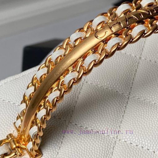 Chanel Bag  Chanel 🧩  24A box handle A4064 particle calf leather with metal woven handle des yy1zt9ie - Image 5