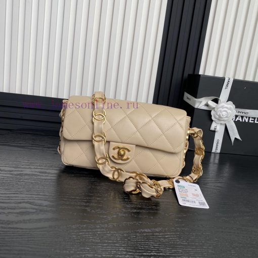 Chanel Bag  Chanel 🧩 24K advanced feeling AS5176 armpit bag double C thick chain: sheepskin 5ohpijed