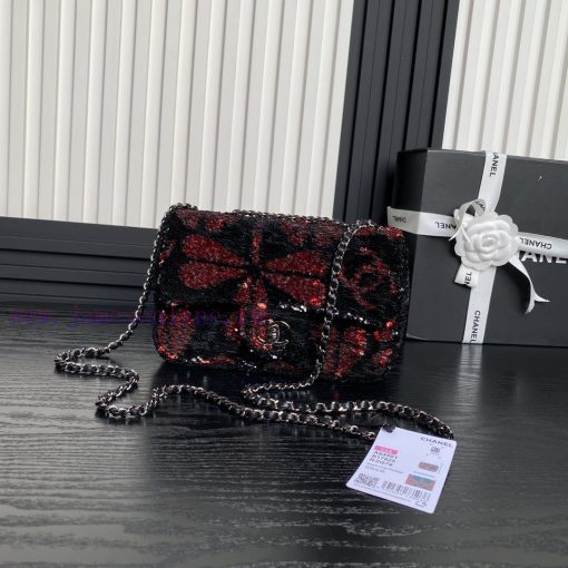 Chanel Bag Chanel 24B limited edition AS4561 bow CF black and white sequins, this dazzling a l5agr24h