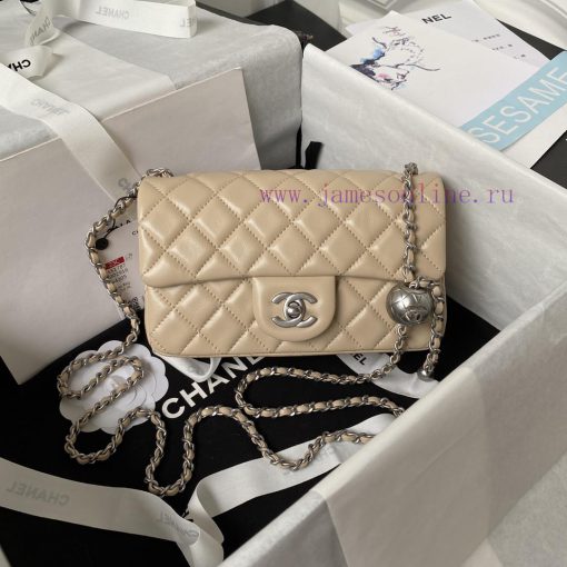 Chanel Bag Silver chain Chanel AS1787 popular CF mini mouth cover bag with silver ball chain iq82dpqk