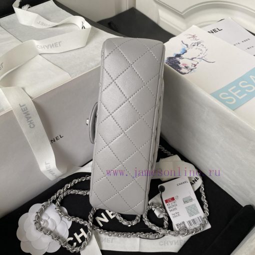Chanel Bag Silver chain Chanel AS1787 popular CF mini mouth cover bag with silver ball chain wg6h077b - Image 6