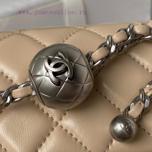 Chanel Bag Silver chain Chanel AS1787 popular CF mini mouth cover bag with silver ball chain iq82dpqk - Image 5