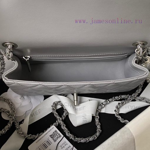 Chanel Bag Silver chain Chanel AS1787 popular CF mini mouth cover bag with silver ball chain wg6h077b - Image 8