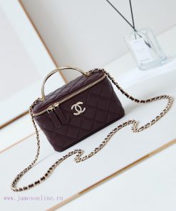 Chanel Bag 24K Limited Edition Diamond Handle Long Box Bag Makeup Slant Cross Bag with Diamo a2urj8gx