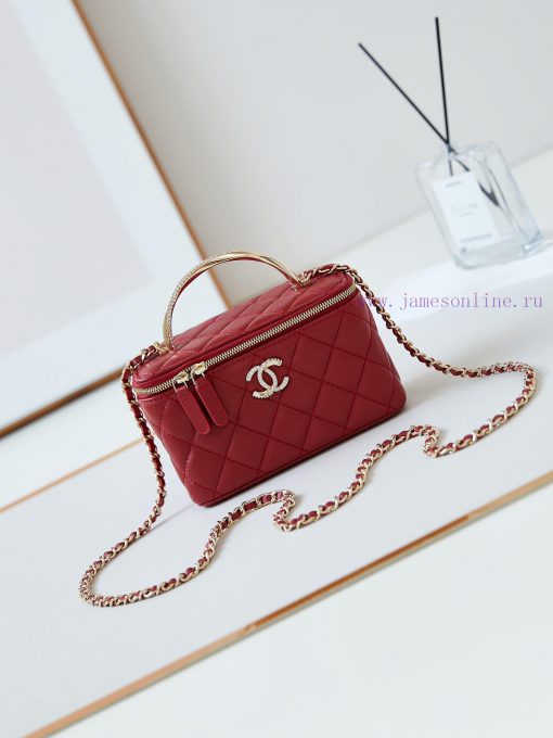 Chanel Bag 24K Limited Edition Diamond Handle Long Box Bag Makeup Slant Cross Bag with Diamo v2v0ub58